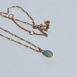 Madewell Gold Tone Necklace Blue Ombrè Pendant